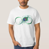 Infinity Symbol with Peacock Feather T-shirt (Voorkant)
