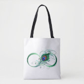 Infinity Symbol with Peacock Feather Tote Bag (Voorkant)