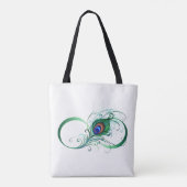 Infinity Symbol with Peacock Feather Tote Bag (Achterkant)