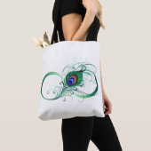 Infinity Symbol with Peacock Feather Tote Bag (Dichtbij)