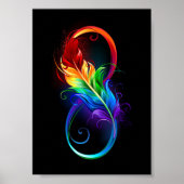 Infinity Symbol with Rainbow Feather Poster (Voorkant)