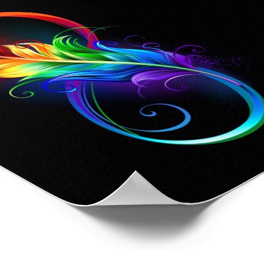 Infinity Symbol with Rainbow Feather Poster (Hoek)