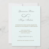 Infinity symbool aqua gray goudelegant bruiloft kaart (Voorkant)