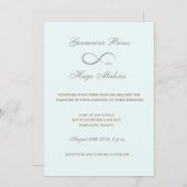 Infinity symbool aqua gray goudelegant bruiloft kaart (Voorkant / Achterkant)