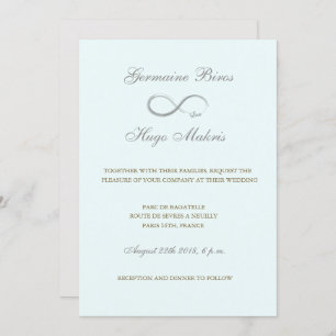 Infinity symbool aqua gray goudelegant bruiloft kaart