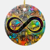 Infinity symbool | Autisme Bewustmaking Neurodiver Keramisch Ornament (Achterkant)