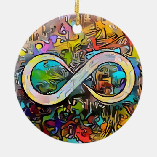 Infinity symbool | Autisme Bewustmaking Neurodiver Keramisch Ornament (Achterkant)