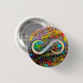 Infinity symbool | Autisme Bewustmaking Neurodiver Ronde Button 3,2 Cm (Voorkant /achterkant)