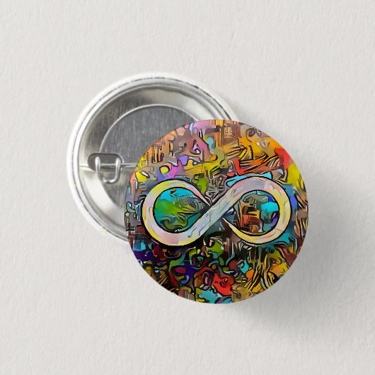 Infinity symbool | Autisme Bewustmaking Neurodiver Ronde Button 3,2 Cm (Voorkant /achterkant)
