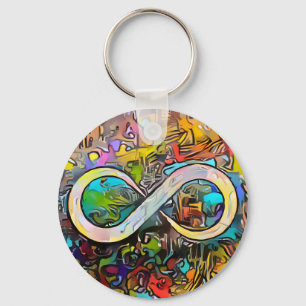 Infinity symbool   Autisme Bewustmaking Neurodiver Sleutelhanger