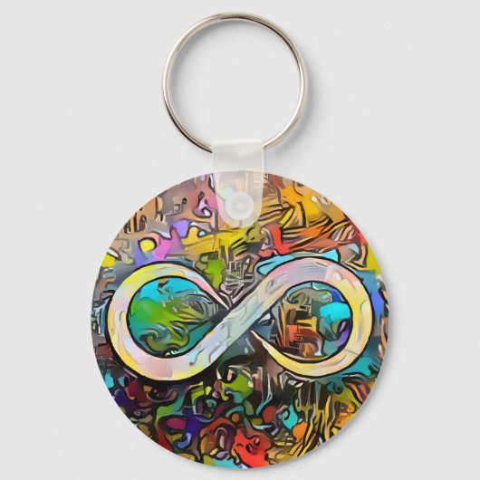 Infinity symbool | Autisme Bewustmaking Neurodiver Sleutelhanger (Voorkant)