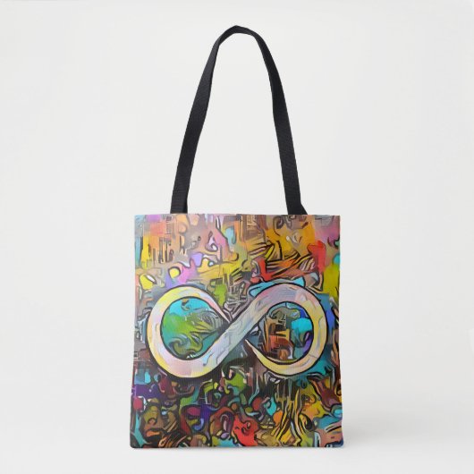 Infinity symbool | Autisme Bewustmaking Neurodiver Tote Bag (Voorkant)