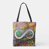 Infinity symbool | Autisme Bewustmaking Neurodiver Tote Bag (Achterkant)