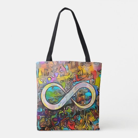 Infinity symbool | Autisme Bewustmaking Neurodiver Tote Bag (Achterkant)