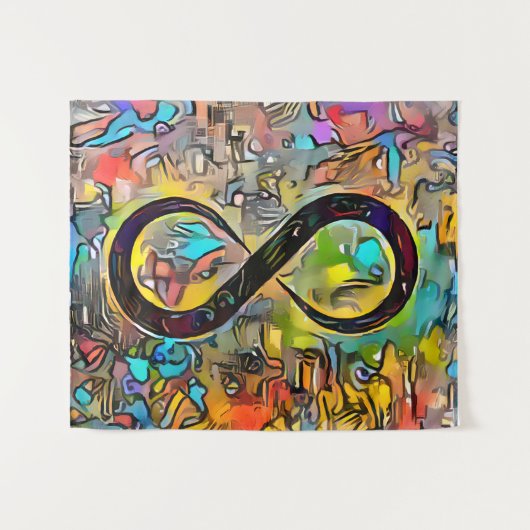 Infinity symbool | Autisme Bewustmaking Neurodiver Wandkleed (Voorkant (horizontaal))