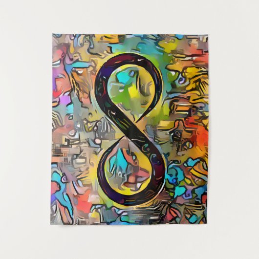 Infinity symbool | Autisme Bewustmaking Neurodiver Wandkleed (Voorkant)