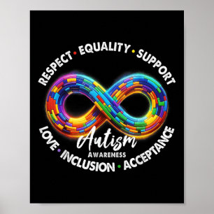 Infinity Symbool Autisme Bewustzijn Respect Gelijk Poster