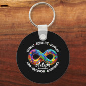 Infinity Symbool Autisme Bewustzijn Respect Gelijk Sleutelhanger (Voorkant)