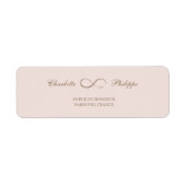 Infinity Symbool Blush Goud Bruiloft Adres Label (Voorkant)