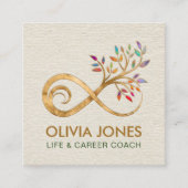 Infinity-symbool - boomtak vierkante visitekaartje (Voorkant)