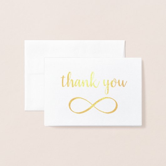 Infinity Symbool Calligrafie Hartelijk dank Folie Kaarten (Voorkant met envelop)