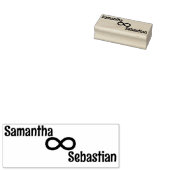 Infinity Symbool Cute Simple Personated Two Names Rubberstempel (Gestempeld)