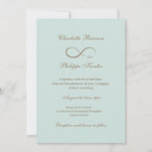 Infinity Symbool Elegante Gouden Blauwgroen Huweli Kaart (Voorkant)