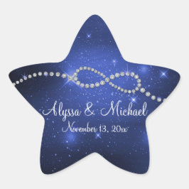Infinity Symbool Galaxy Star Navy Blue Wedding Ster Sticker