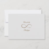 Infinity symbool Gold White Gray Wedding RSVP Kaart (Voorkant)