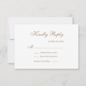 Infinity symbool Gold White Gray Wedding RSVP Kaart (Achterkant)