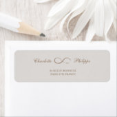 Infinity Symbool Goud Grijs Bruiloft Adres Label (Insitu)