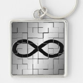 Infinity-symbool in het abstracte ontwerp van Maze Sleutelhanger (Voorkant)