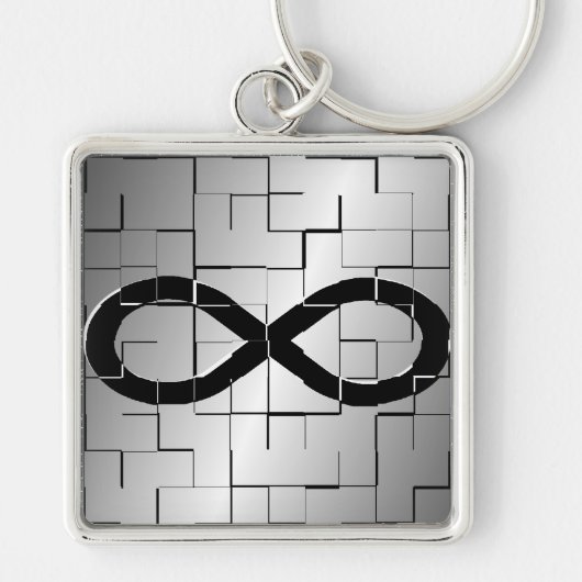 Infinity-symbool in het abstracte ontwerp van Maze Sleutelhanger (Voorkant)