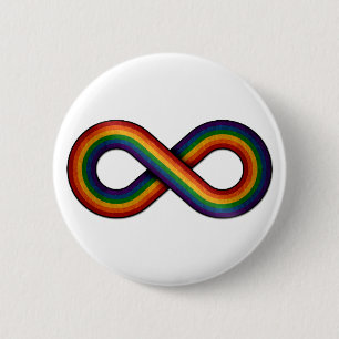 Infinity symbool in LGBTQ Pride Rainbow Flag Ronde Button 5,7 Cm