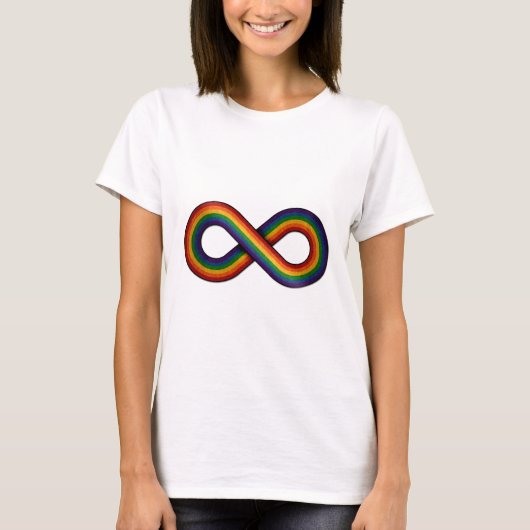 Infinity symbool in LGBTQ Pride Rainbow Flag T-shirt (Voorkant)