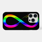Infinity Symbool LHBT Gay Pride Rainbow Black iPhone Hoesje (Achterkant horizontaal)