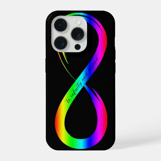 Infinity Symbool LHBT Gay Pride Rainbow Black iPhone Hoesje (Achterkant)