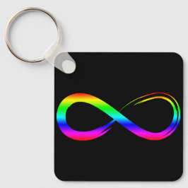 Infinity Symbool LHBT Gay Pride Rainbow Black Sleutelhanger