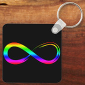 Infinity Symbool LHBT Gay Pride Rainbow Black Sleutelhanger (Achterkant)