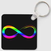 Infinity Symbool LHBT Gay Pride Rainbow Black Sleutelhanger (Achterkant)