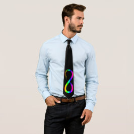 Infinity Symbool LHBT Gay Pride Rainbow Black Stropdas