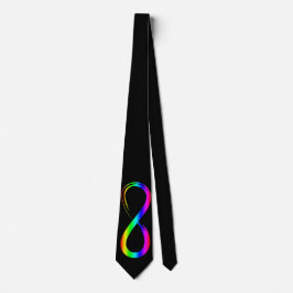 Infinity Symbool LHBT Gay Pride Rainbow Black Stropdas