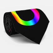 Infinity Symbool LHBT Gay Pride Rainbow Black Stropdas (Opgerold)
