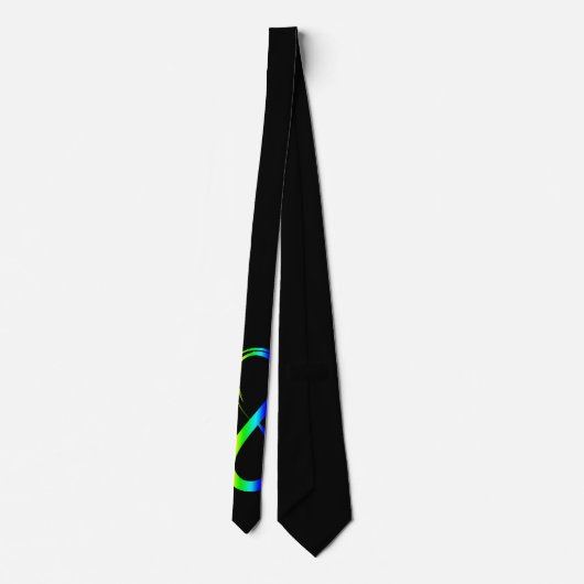 Infinity Symbool LHBT Gay Pride Rainbow Black Stropdas (Achterkant)
