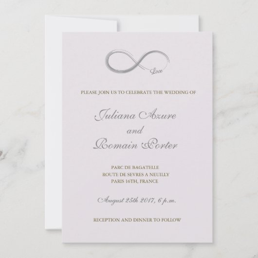 Infinity Symbool Lila Lavendel Minimalistische bru Kaart (Voorkant)