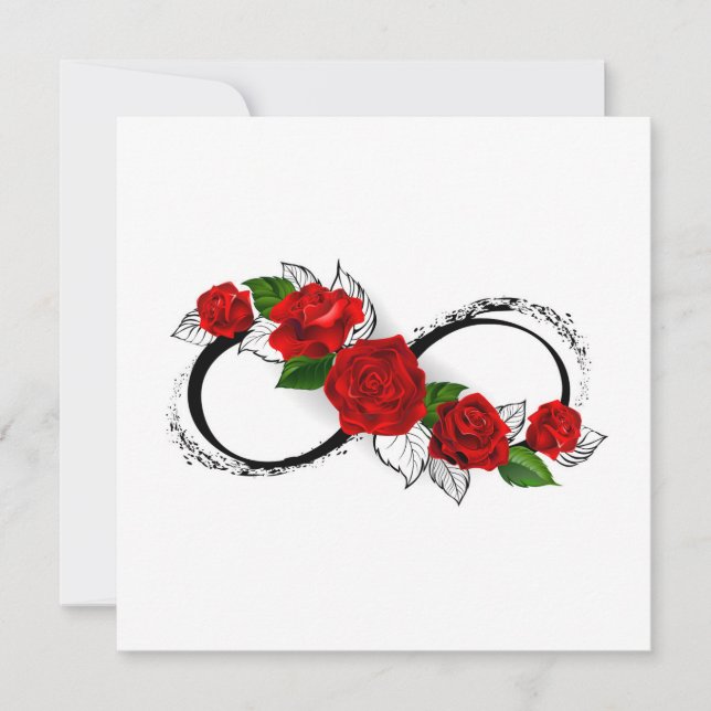 Infinity Symbool met Rode Rozen (Voorkant)
