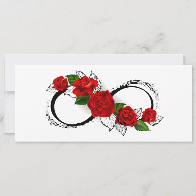 Infinity Symbool met Rode Rozen (Voorkant)