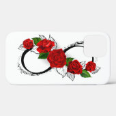 Infinity Symbool met Rode Rozen Case-Mate iPhone Case (Achterkant (horizontaal))