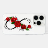 Infinity Symbool met Rode Rozen Case-Mate iPhone Case (Achterkant (horizontaal))