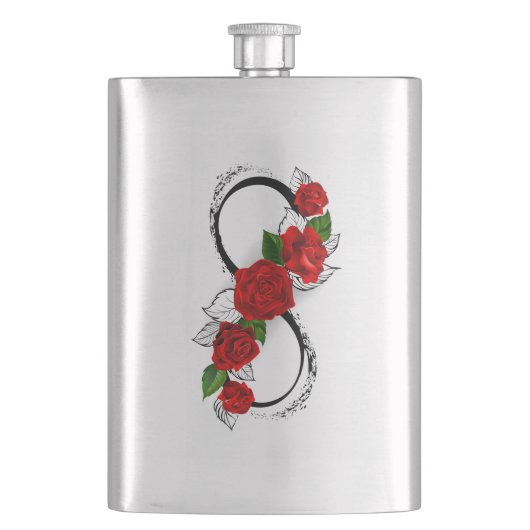 Infinity Symbool met Rode Rozen Flacon (Voorkant)